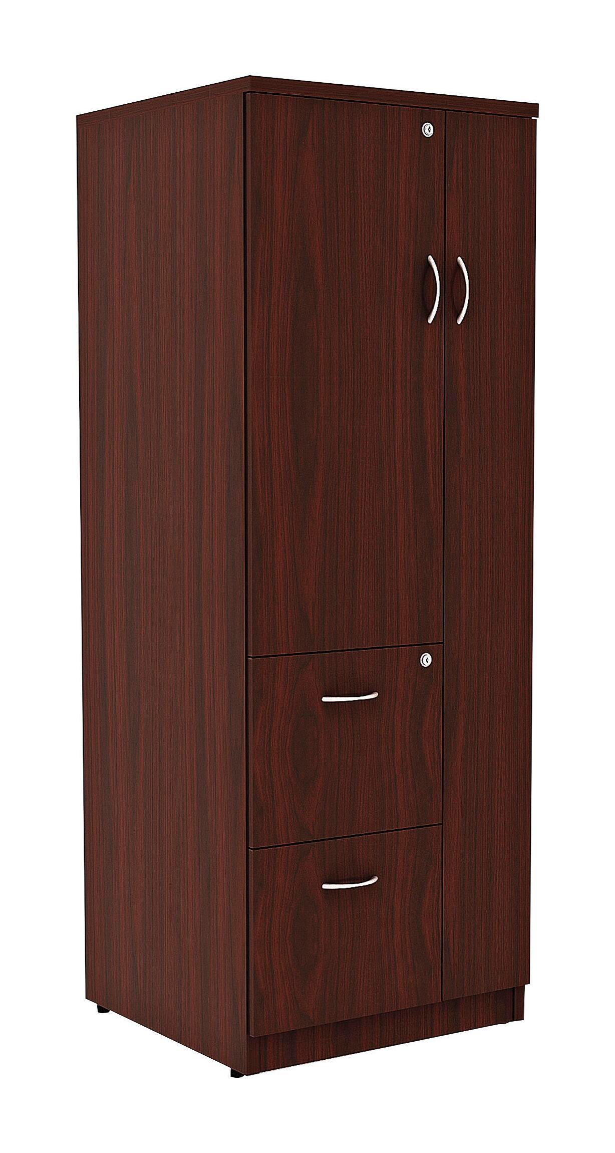 Lorell Essentials Laminate Storage Cabinet, 23-5/8 x 23-5/8 x 65-5/8 Inches, Mahogany 1565539